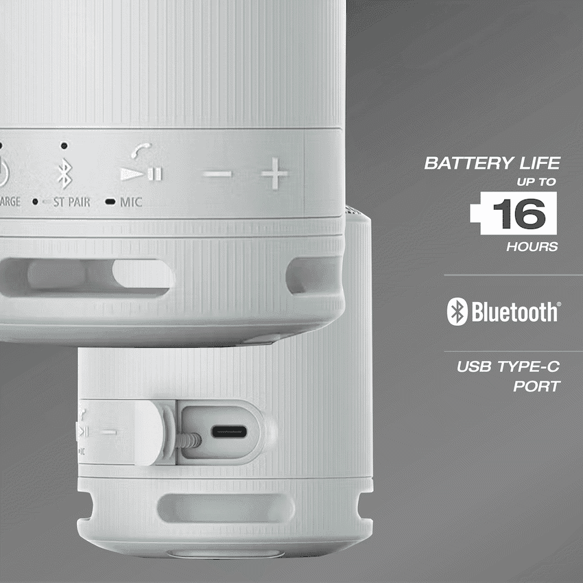 Sony XB100 Portable Bluetooth Speak - Light Grey 3
