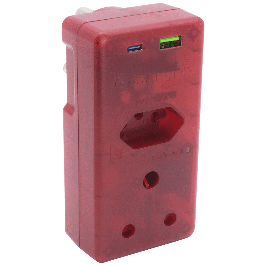 Switched High Surge Multi Adaptor with USB + Type-C PD20W 1