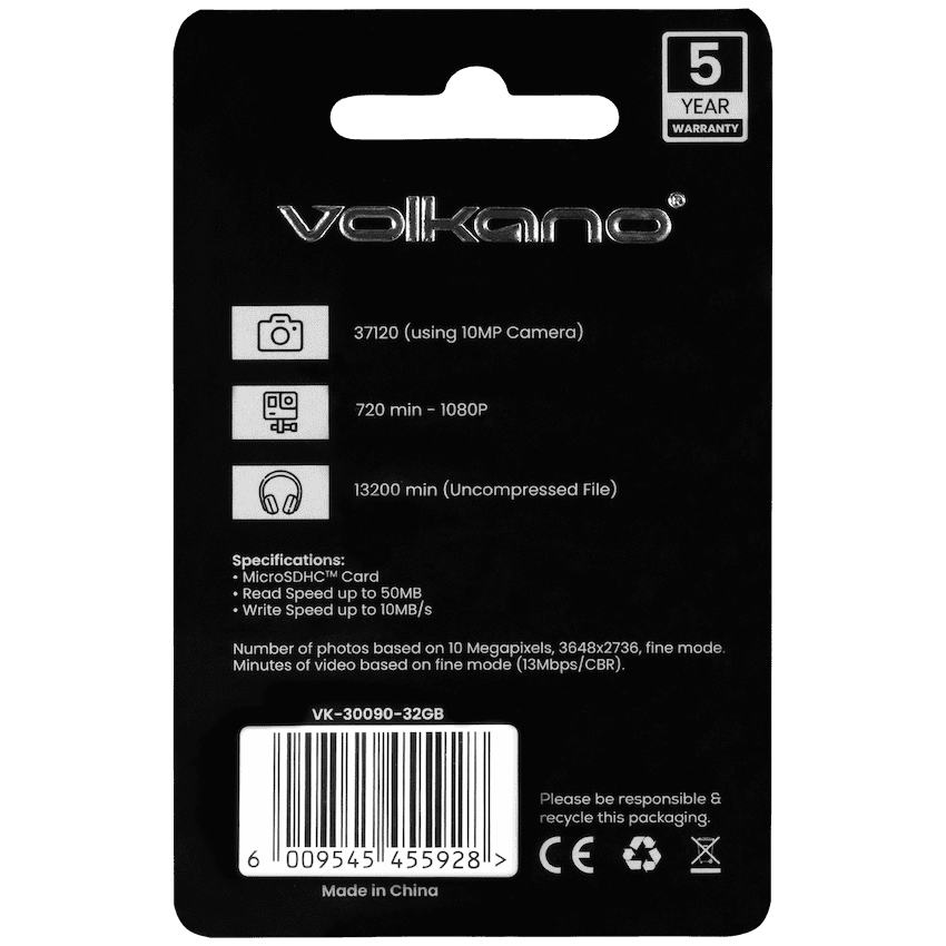 Volkano Micro Series Micro SD card 32GB - Class 10 2