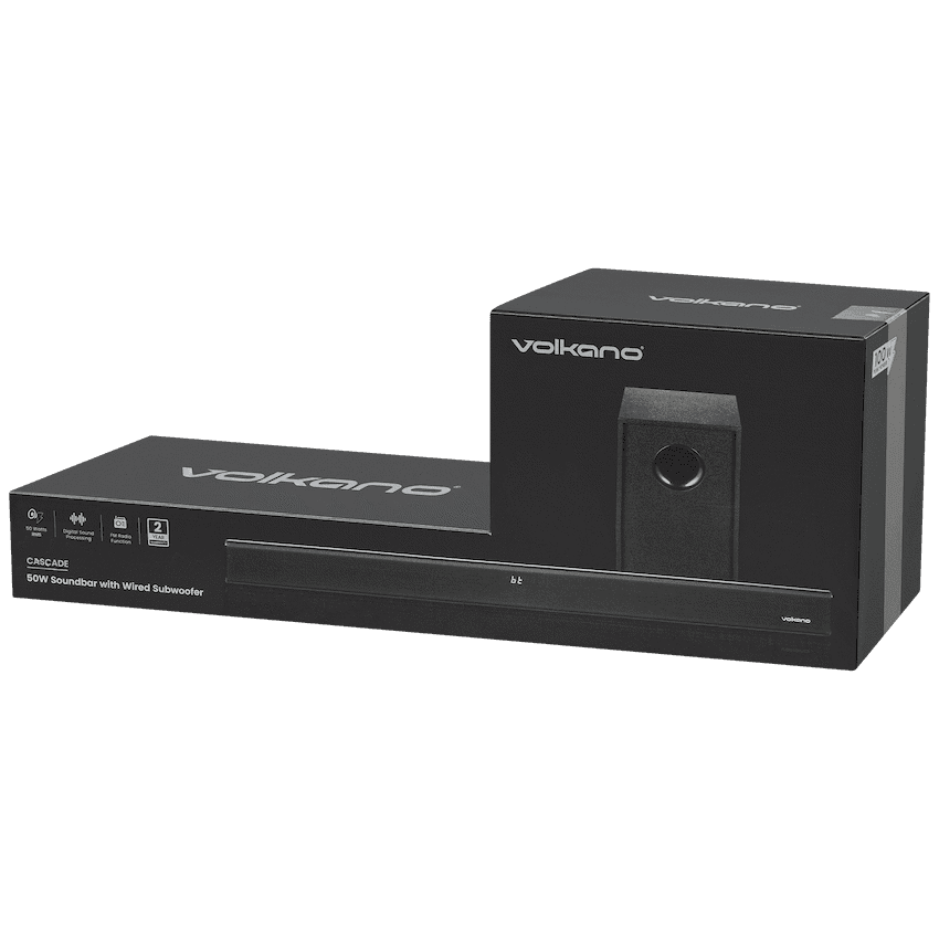 Volkano Cascade 50w Soundbar + Wired Subwoofer - Black 3