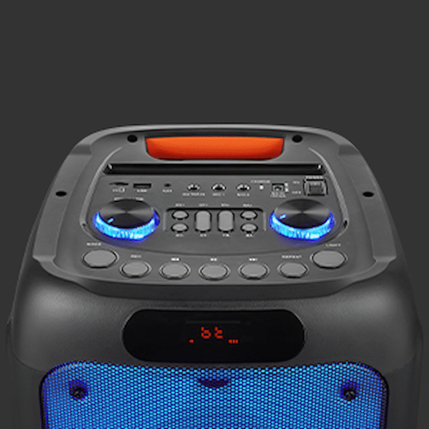 Volkano Helios Series Dual 8" Party Speaker with Microphone & Light Effects 3