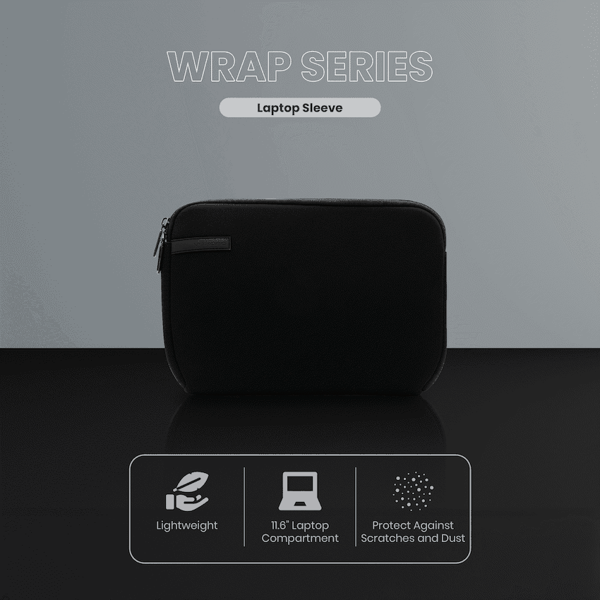 Volkano Wrap series 11.6" Laptop sleeve Black 13