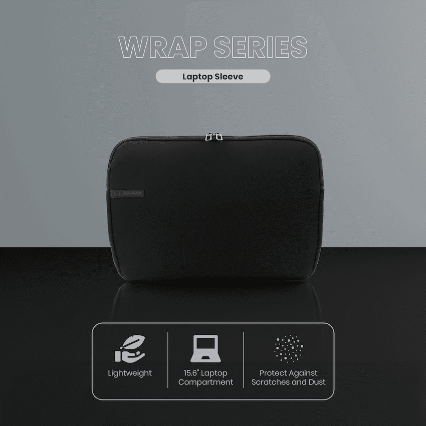 Volkano Wrap Series Laptop Sleeve 15.6" - Black 14