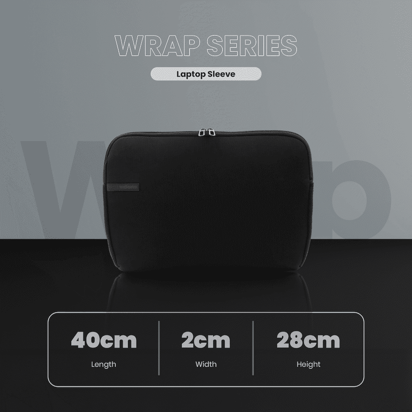 Volkano Wrap Series Laptop Sleeve 15.6" - Black 12