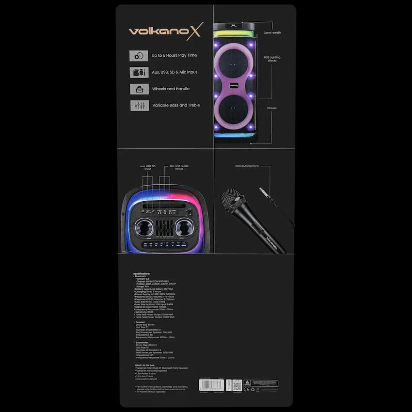 Volkano X Titan Series Dual 10" Party Speaker 10