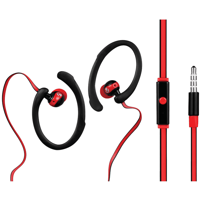 Volkano Sports Earphones Black/Red 4
