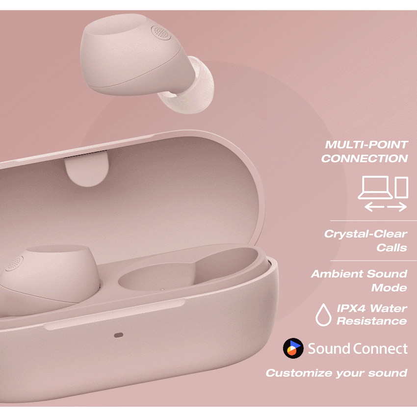 Sony WF-C710N True Wireless Earbuds (Pink) 6