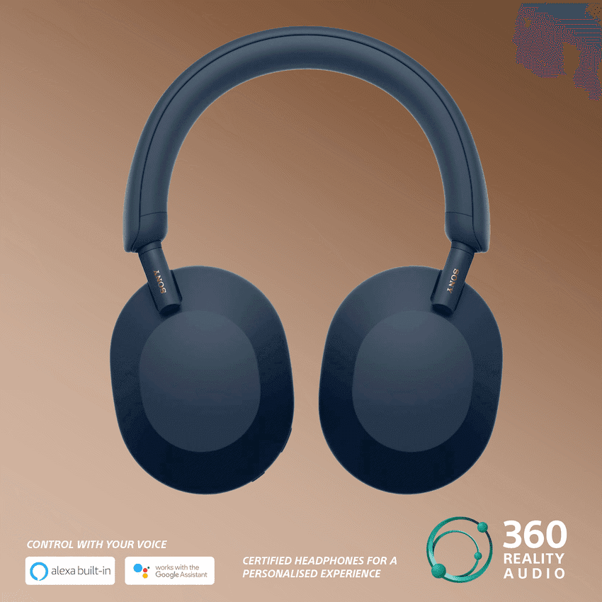 Sony WH1000XM5 (Blue) Noise-Cancelling BT Headphones 1