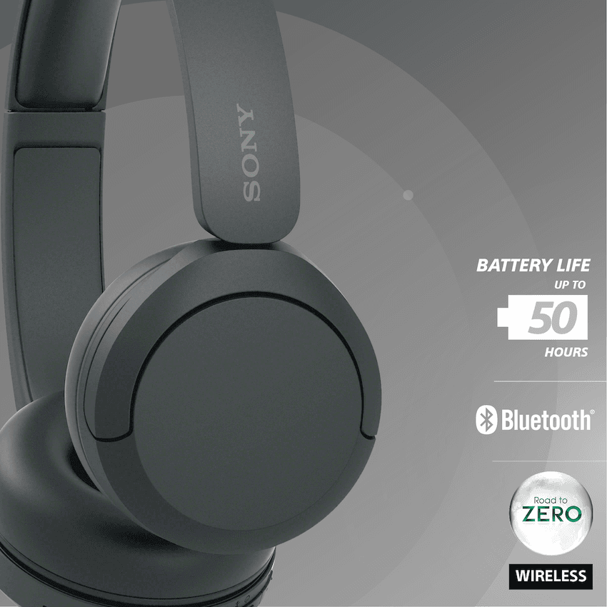 Sony WH-CH520 Bluetooth On-Ear Headphones (Black) 3