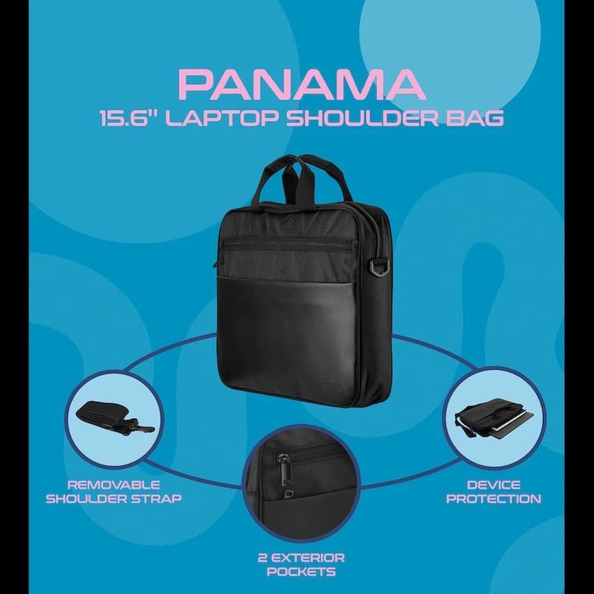 Amplify Panama 15.6" Laptop Shoulder Bag - Black 12