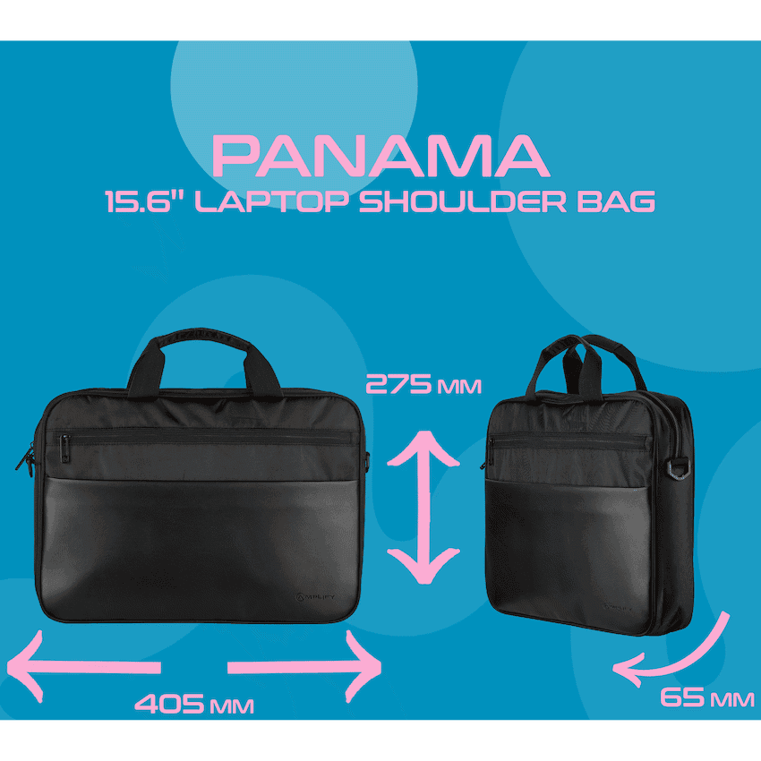 Amplify Panama 15.6" Laptop Shoulder Bag - Black 13