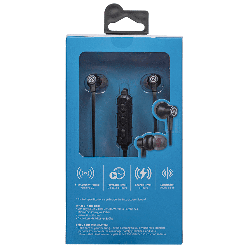 Amplify Blues 2.0 Bluetooth Earphones - Solid Black 4