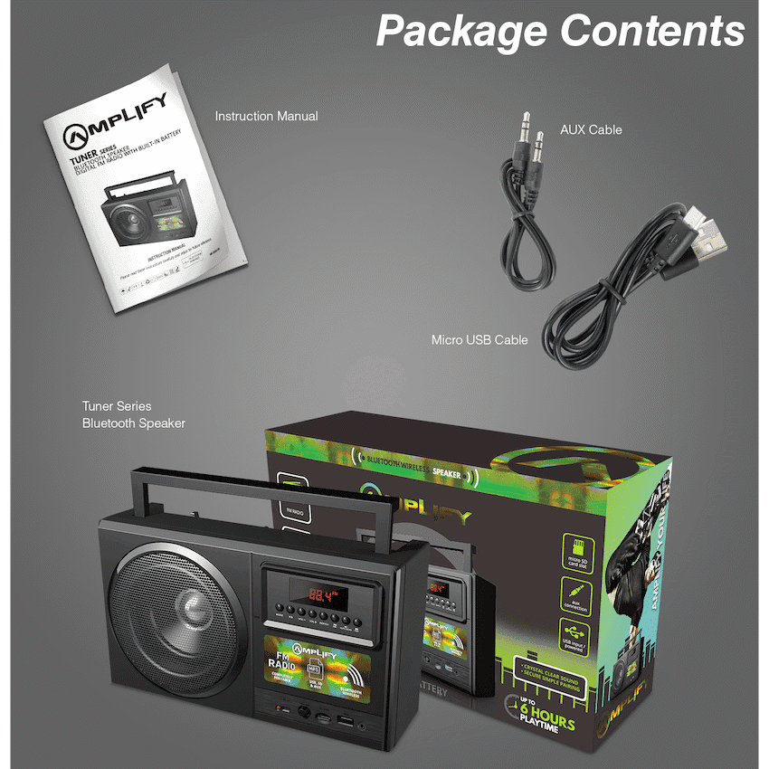 Amplify Tuner Series Bluetooth Radio - Black 2