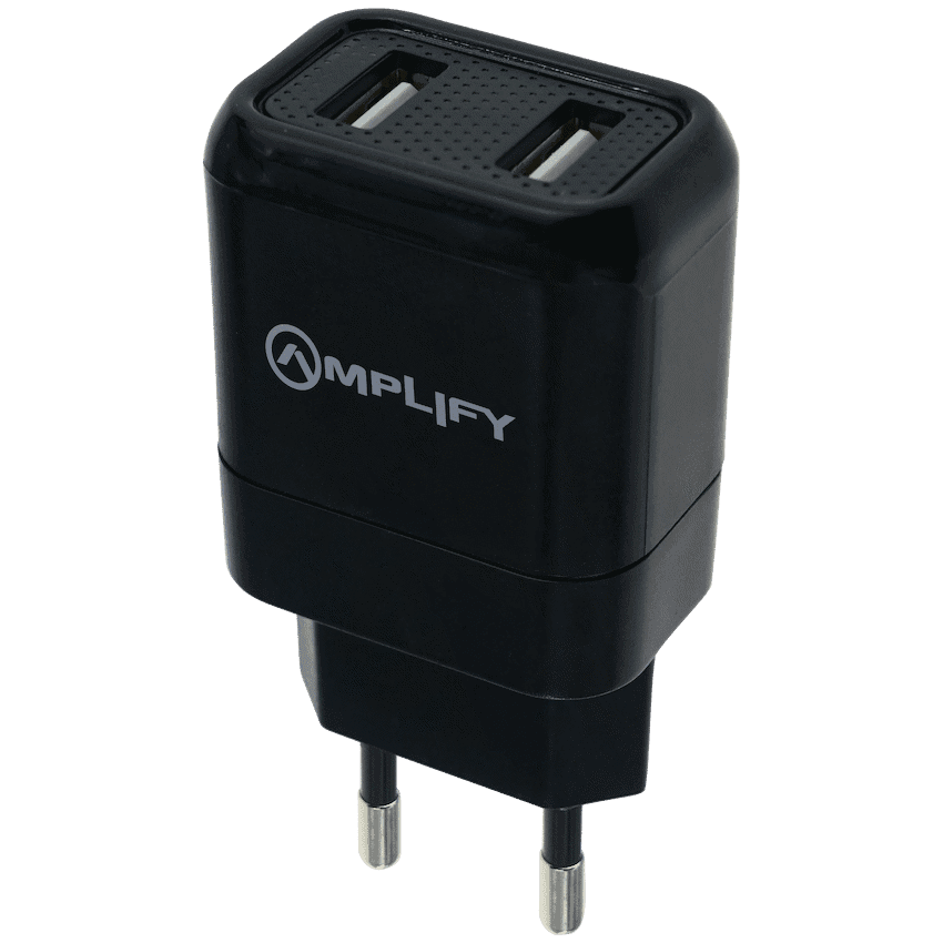 Amplify Dual USB Wall Charger with Micro Cable - Black 2