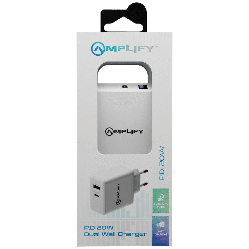Amplify P.D. 20w Plus USB 12w Dual Wall Charger - White 2