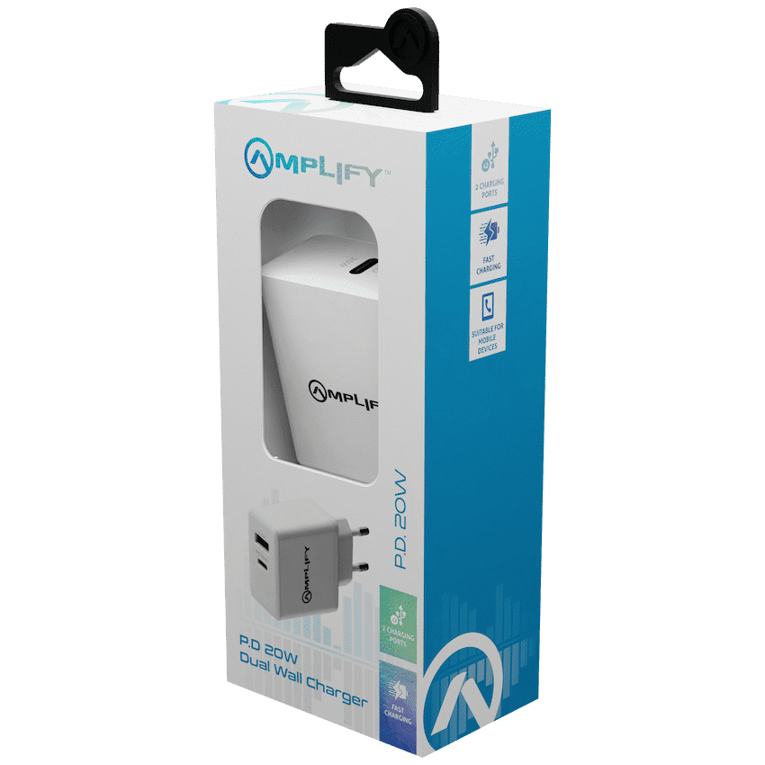Amplify P.D. 20w Plus USB 12w Dual Wall Charger - White 4