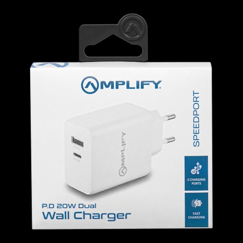 Amplify P.D. 20w Plus USB 12w Dual Wall Charger - White 7