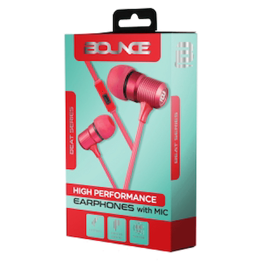 Bounce Beat Series Earphones - Red 3