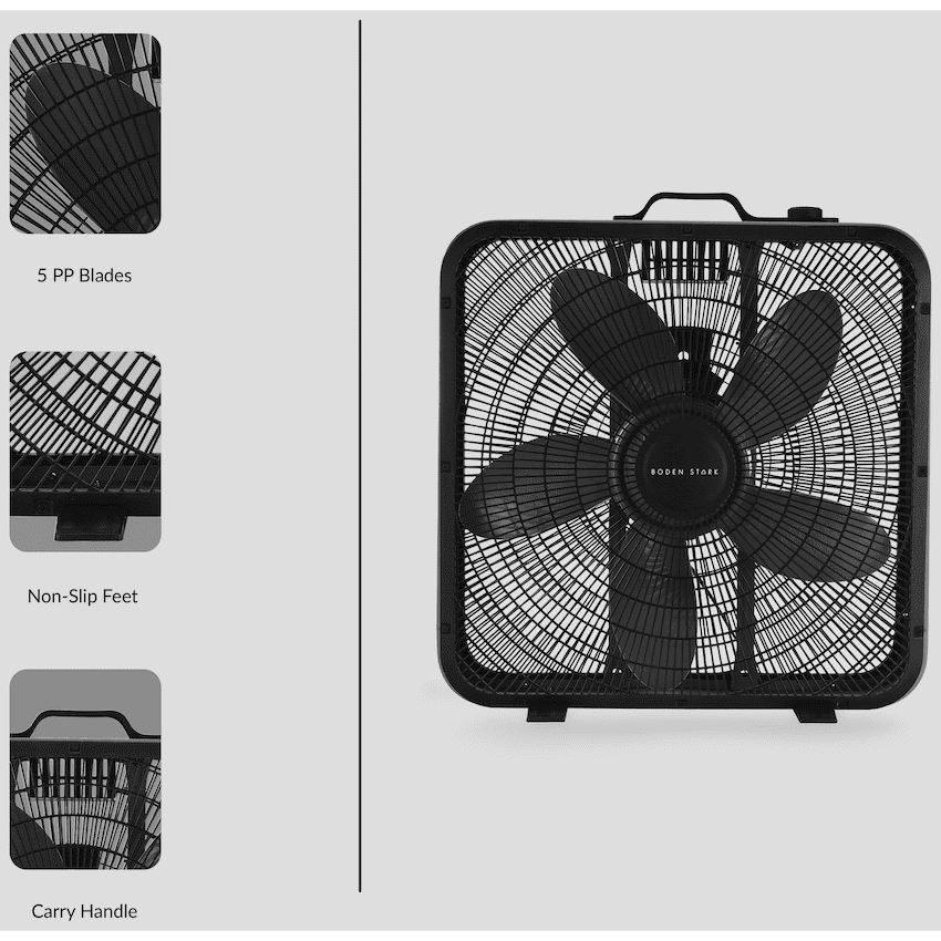 Boden Stark 50cm Box Fan - Black 6