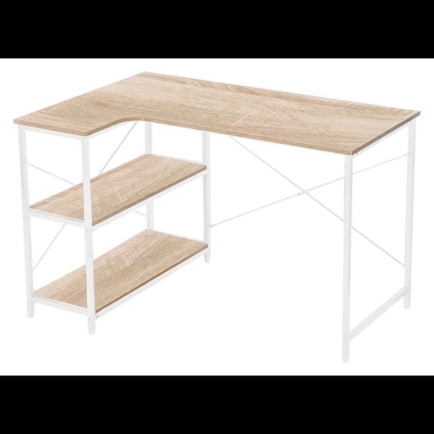 Everfurn Anthony Work Desk - Light Oak and White Frame 3