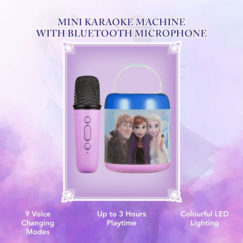 Disney Frozen Cylinder Karaoke Speaker with Bluetooth Microphone 5