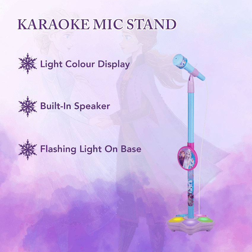 Disney Frozen Auxiliary Star Karaoke Microphone Stand with Colourful Lights 5