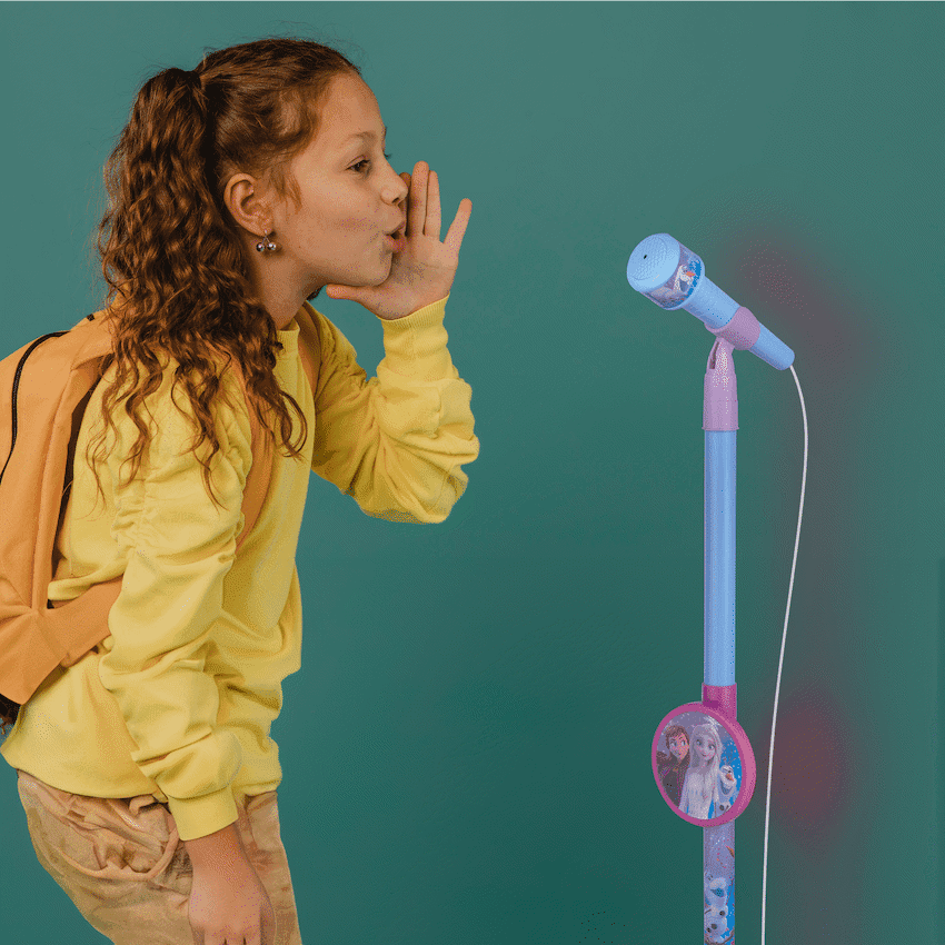 Disney Frozen Auxiliary Star Karaoke Microphone Stand with Colourful Lights 8