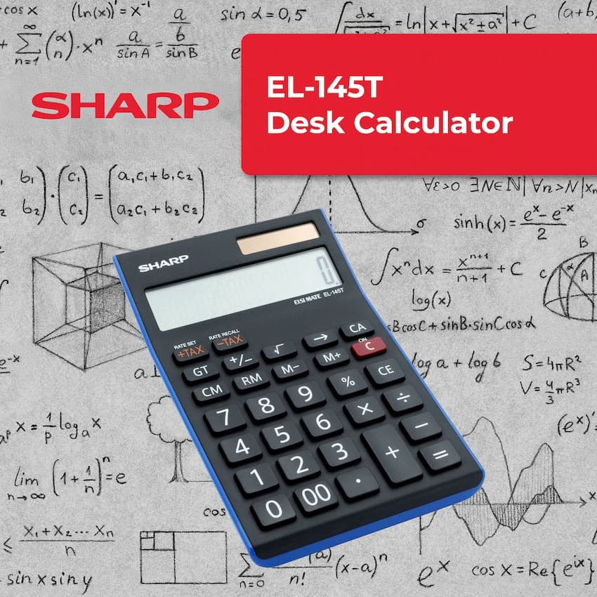Sharp EL-145T Desk Calculator - 14 Digit Tax 4