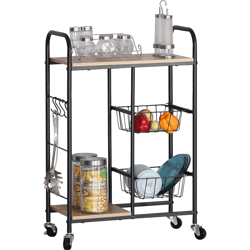 Everfurn Lucca Kitchen Cart - Black 1