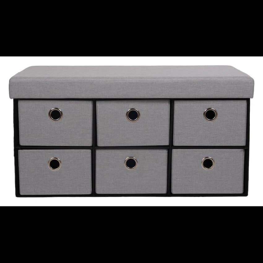 Foldable Storage Ottoman with Six Drawers 2