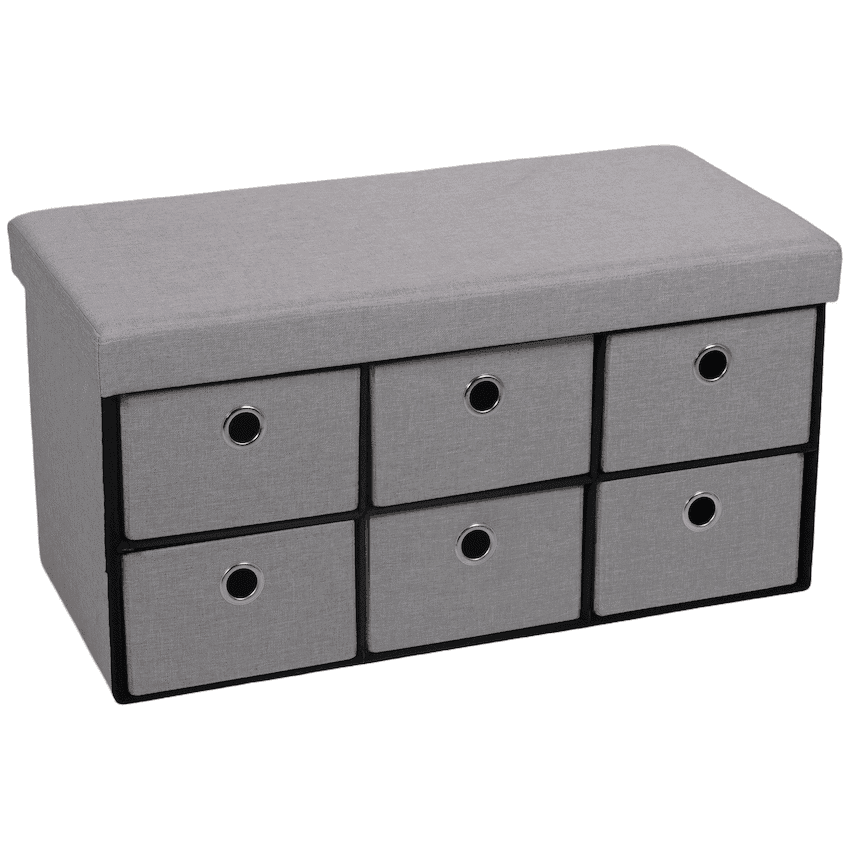 Foldable Storage Ottoman with Six Drawers 1