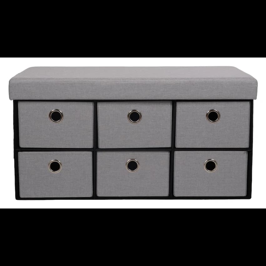 Foldable Storage Ottoman with Six Drawers 5