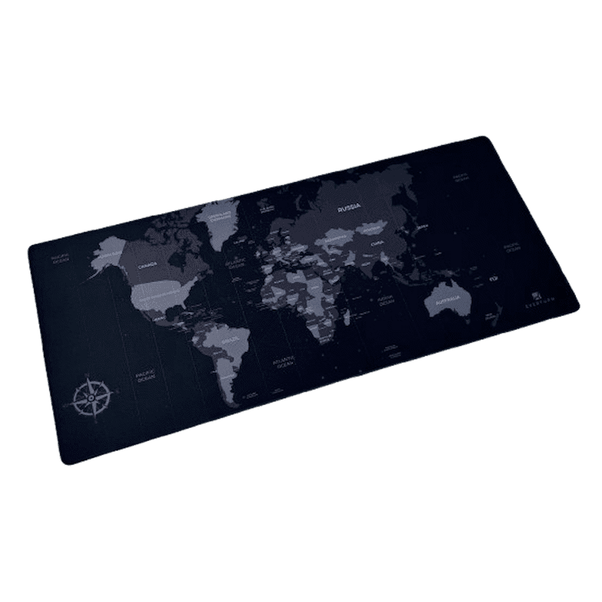 Everfurn Desk Mat - World Map - Large - Black - Non-Slip 7