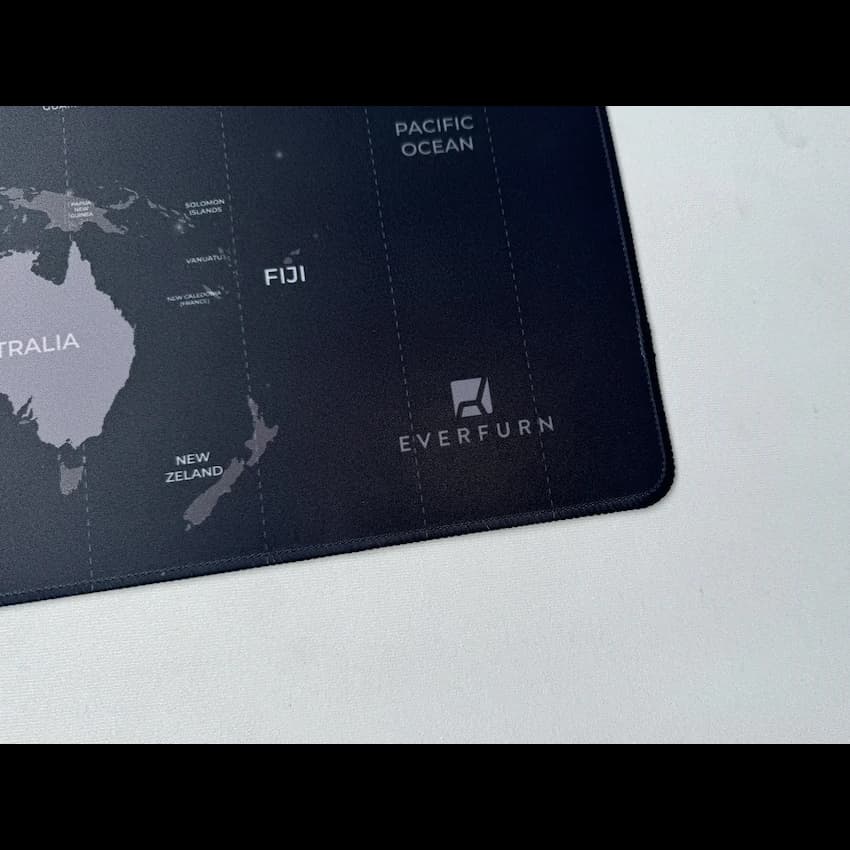Everfurn Desk Mat - World Map - Large - Black - Non-Slip 10