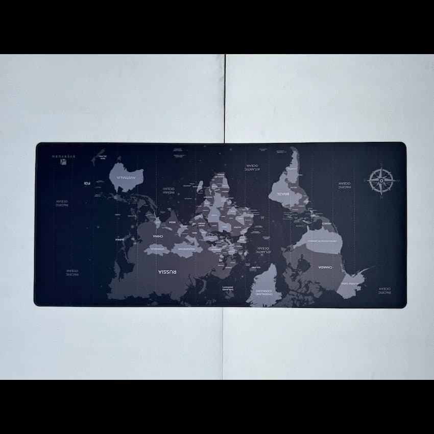 Everfurn Desk Mat - World Map - Large - Black - Non-Slip 14