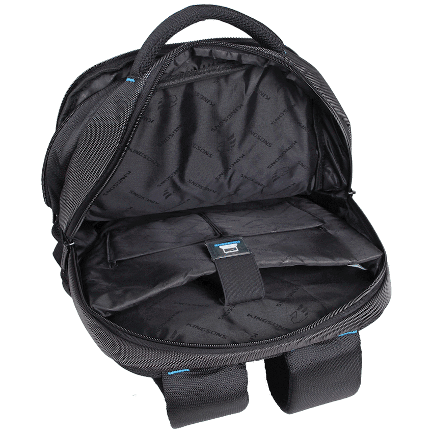 Kingsons 15.6" black laptop backpack with key chain 3
