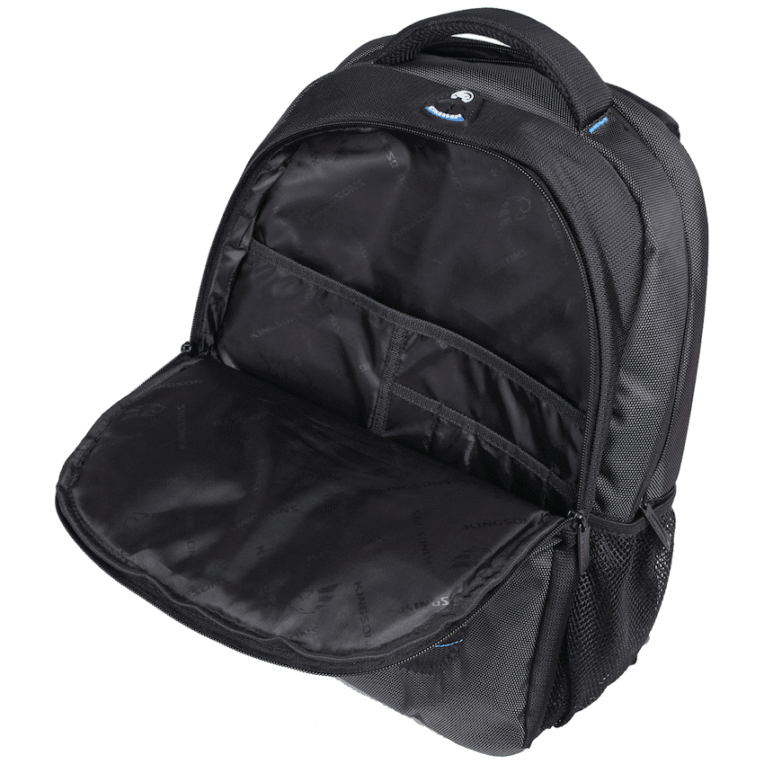Kingsons 15.6" black laptop backpack with key chain 2