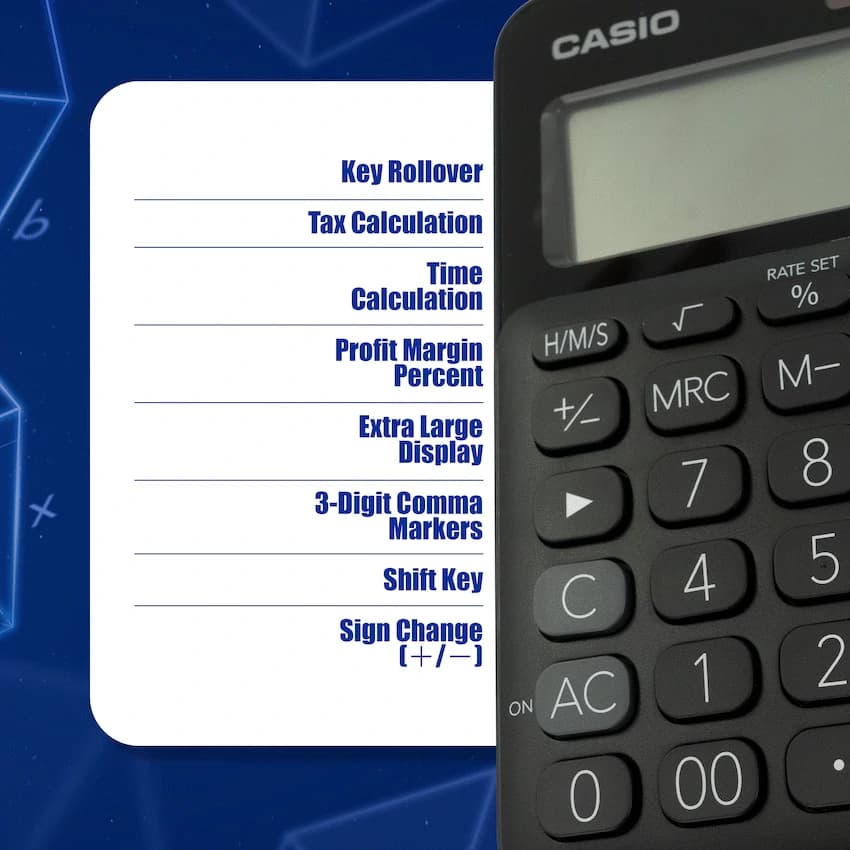 Casio MS-20UC - Desktop Calculator 12-Digit - Black 6