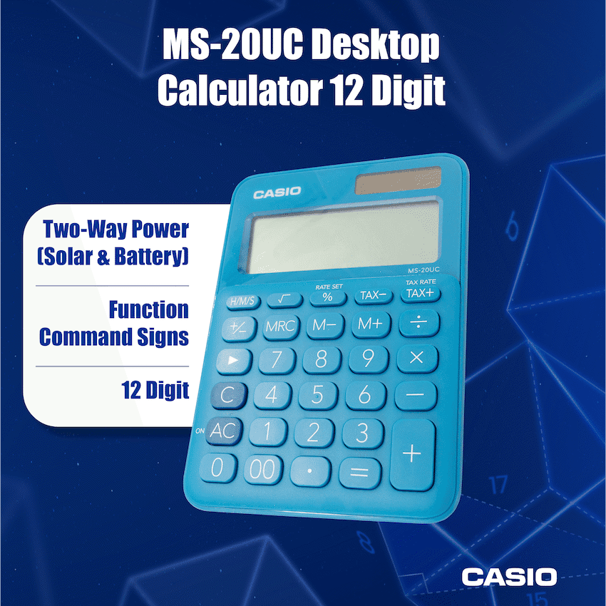 Casio MS-20UC - Desktop calculator 12 Digit - Blue 5