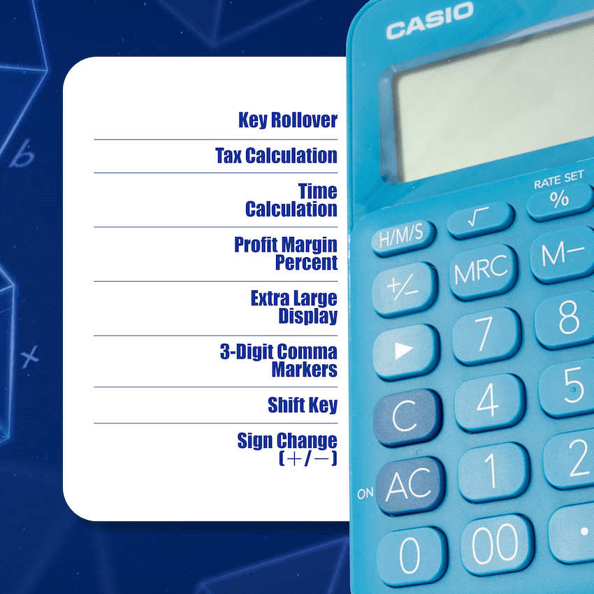 Casio MS-20UC - Desktop calculator 12 Digit - Blue 6