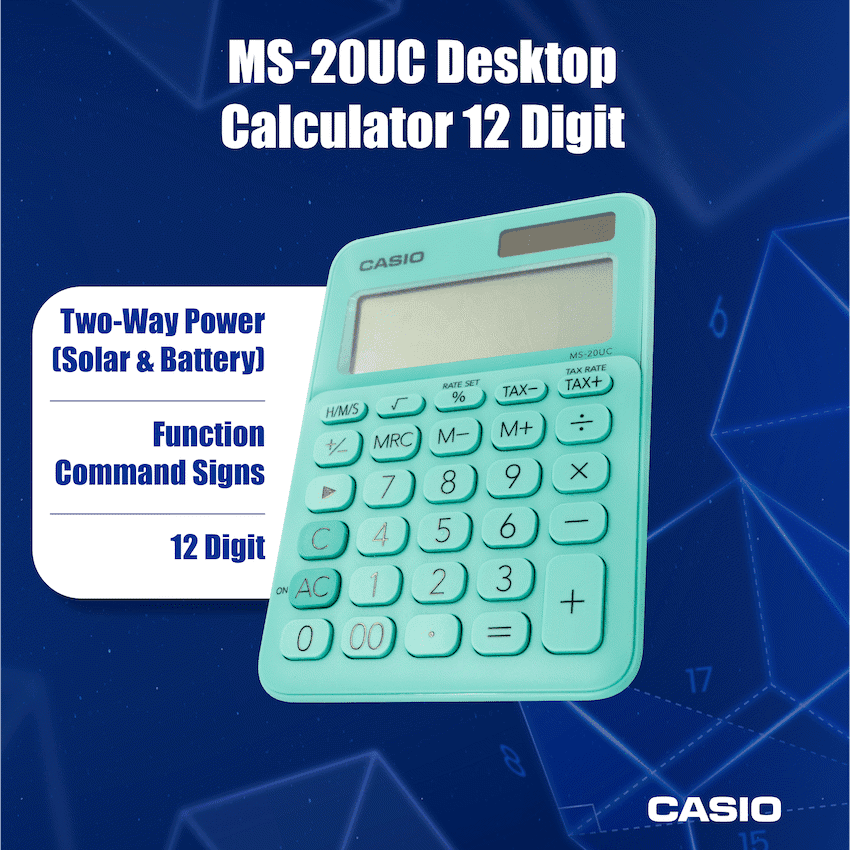 Casio MS-20UC - Desktop calculator 12 Digit - Green 5