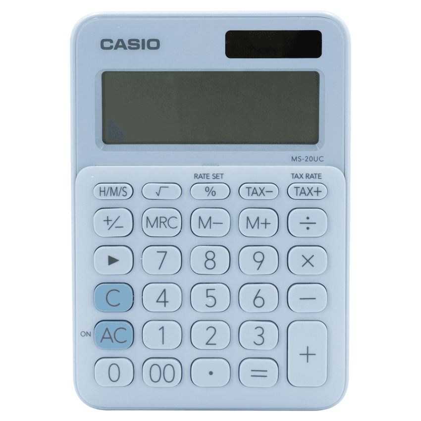 Casio MS-20UC - Desktop Calculator 12-Digit - Light Blue 1