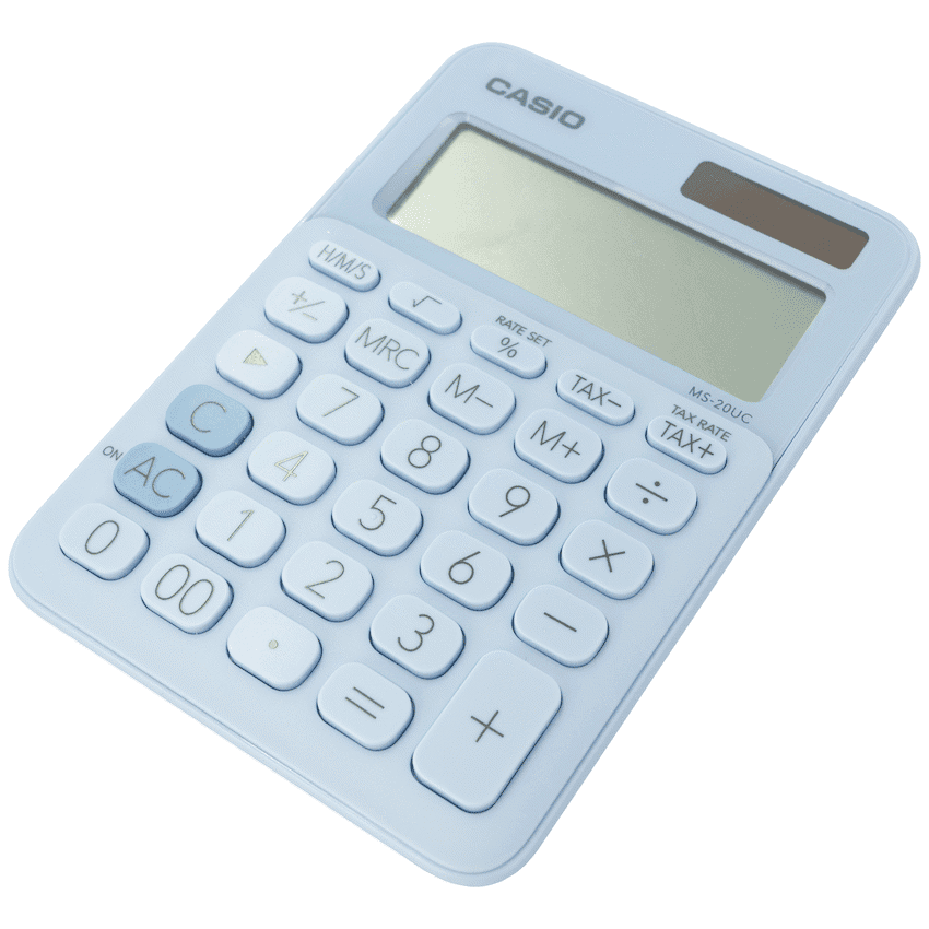 Casio MS-20UC - Desktop Calculator 12-Digit - Light Blue 4