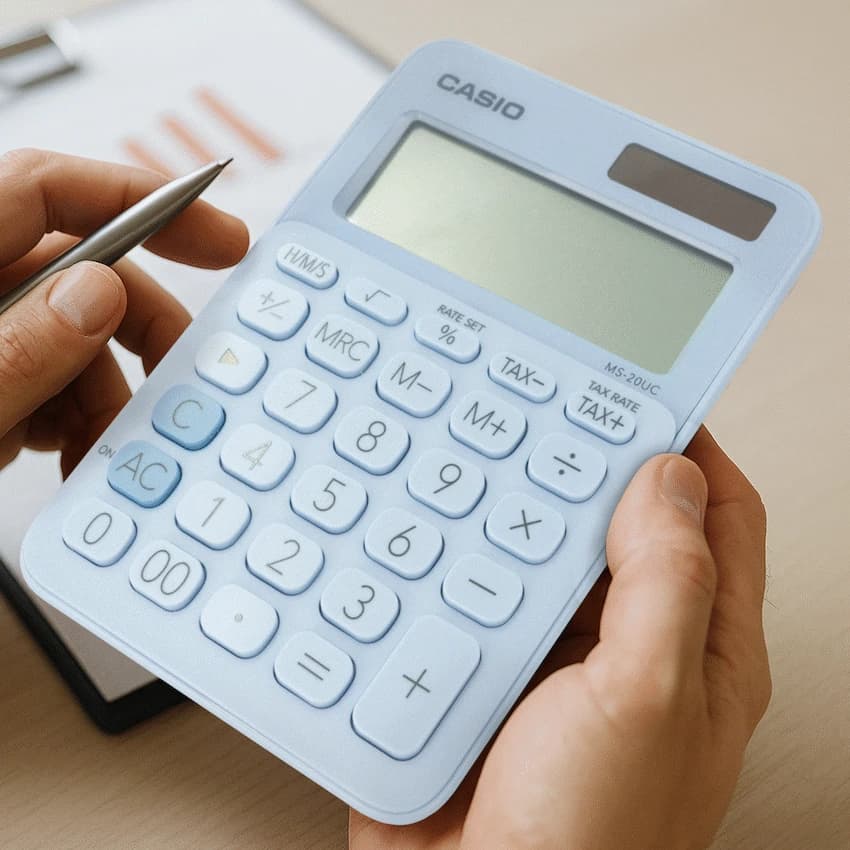 Casio MS-20UC - Desktop Calculator 12-Digit - Light Blue 7