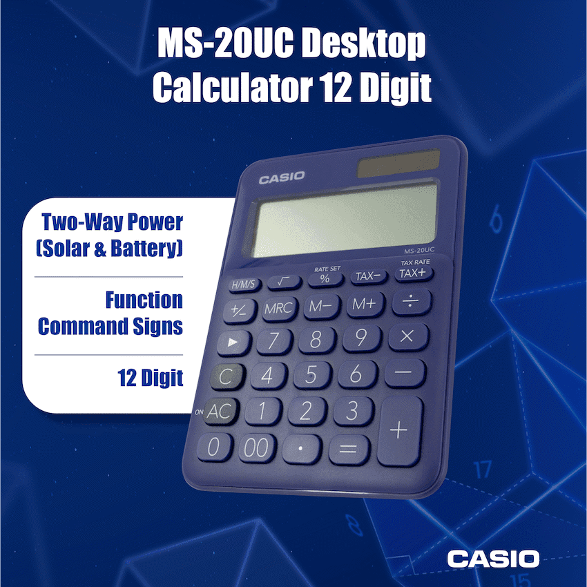 Casio MS-20UC - Desktop Calculator 12-Digit - Purple 5