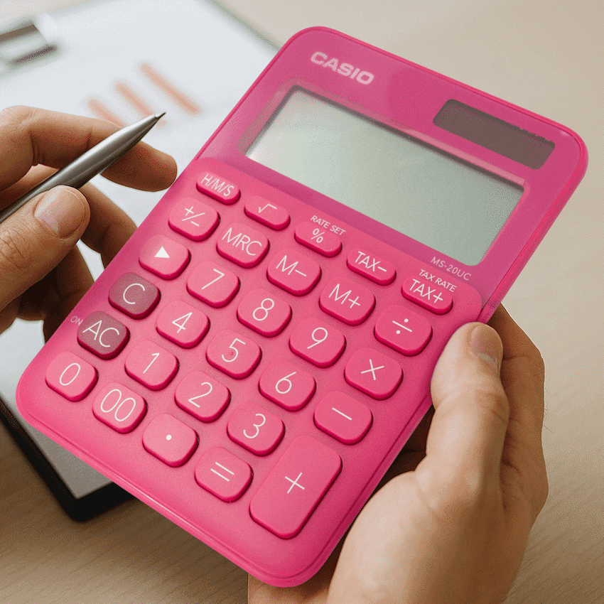 Casio MS-20UC - Desktop calculator 12 Digit - Red 6