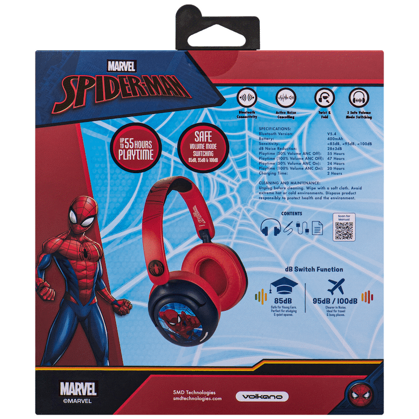 Marvel Spider-Man ANC Padded Bluetooth Headphones 6