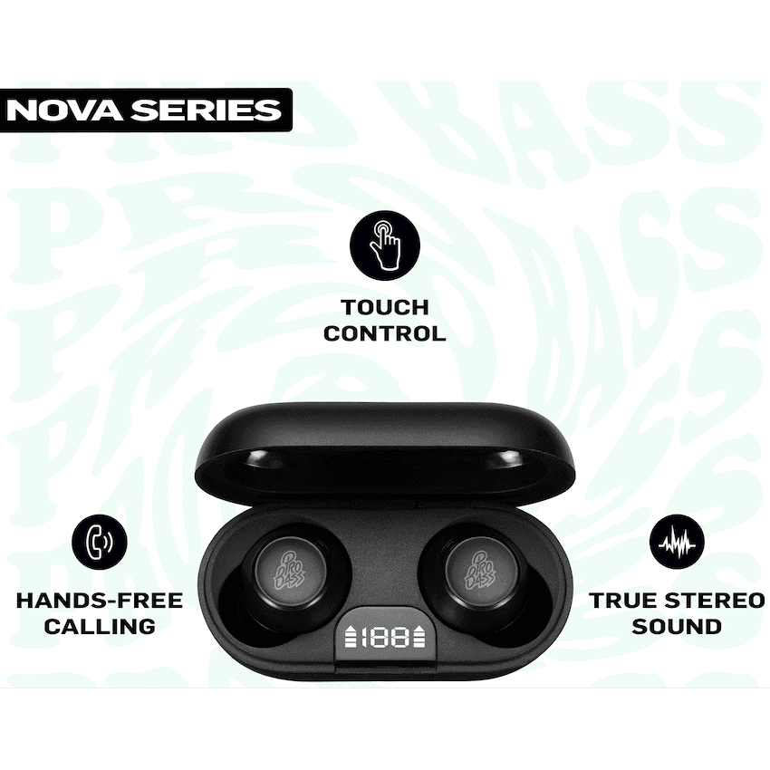 Pro Bass Nova Series TWS Earphone - Black 4