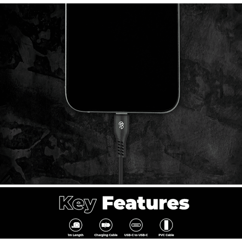 Pro Bass Fuse Series 1m Type-C to Type-C Cable - Black 4