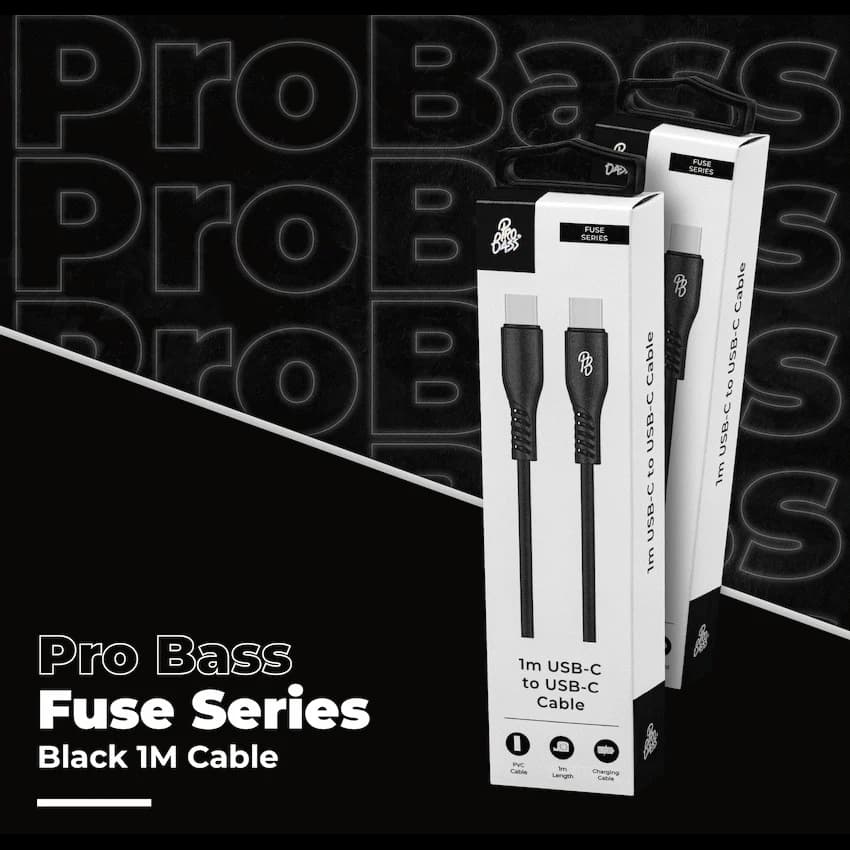 Pro Bass Fuse Series 1m Type-C to Type-C Cable - Black 6